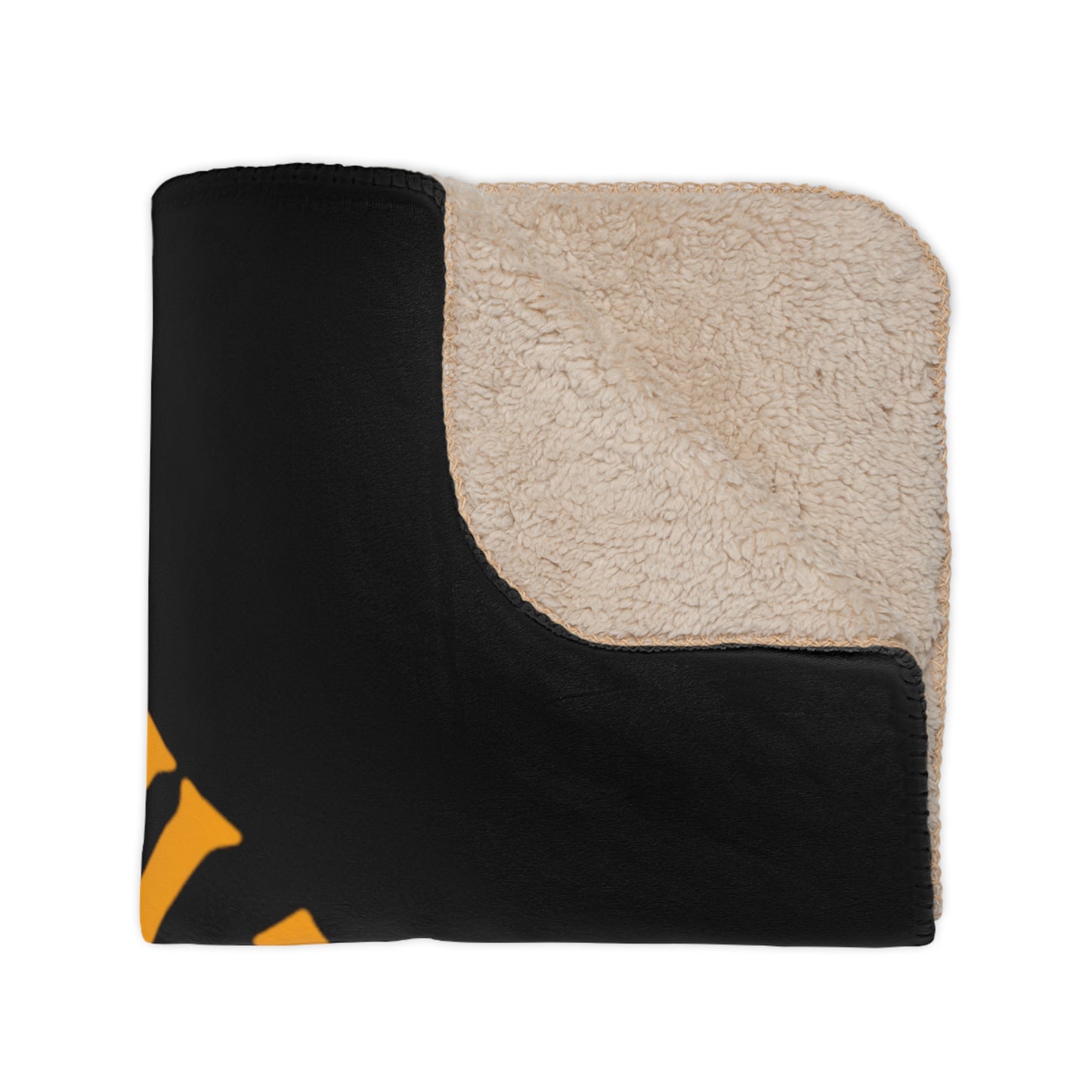 Black and Orange with Tan Sherpa Blanket