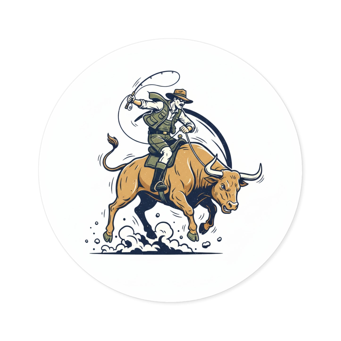 Bull Fishin' Sticker