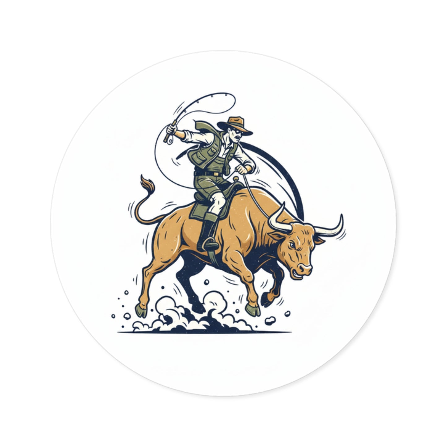 Bull Fishin' Sticker