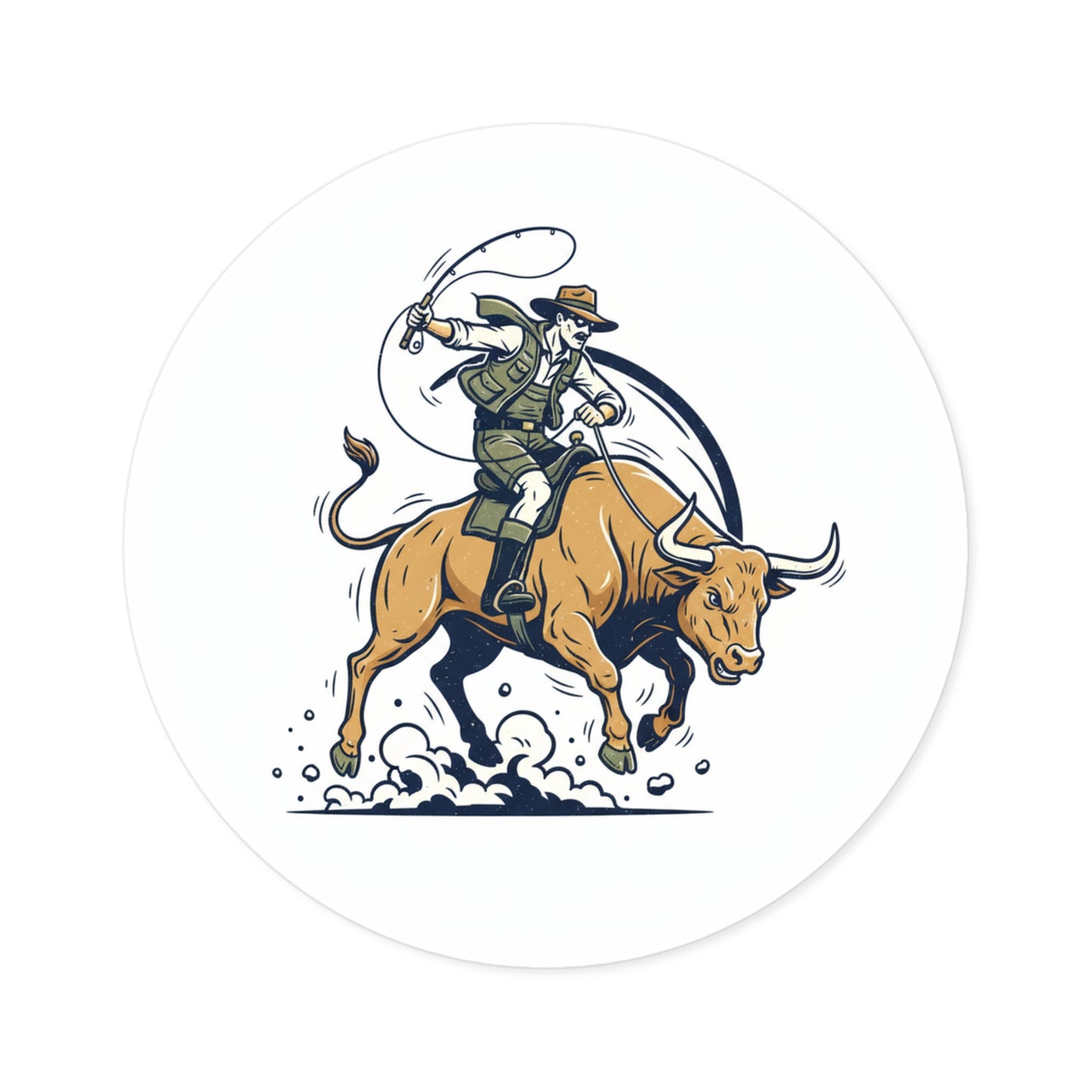 Bull Fishin' Sticker